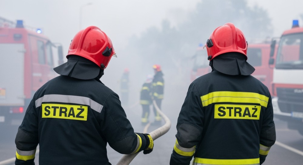 Pożar hali w Czeladzi opanowany – trwa dogaszanie, jeden ratownik w szpitalu