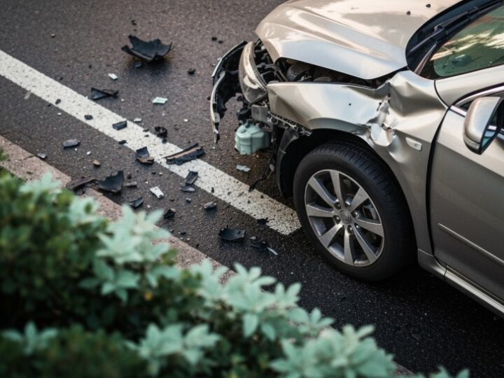 Ford Fiesta w Siewierzu uderzył w barierki – kierowca bez obrażeń