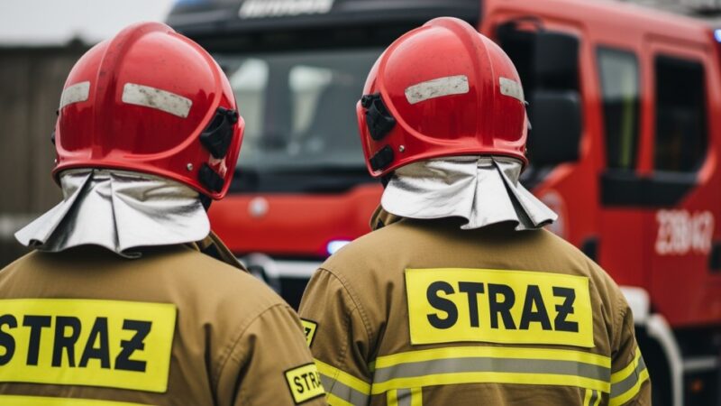 Łagisza w akcji: 50 interwencji i walka z pożarem budynku gospodarskiego